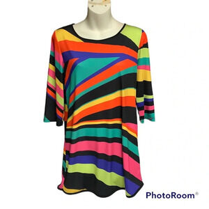 Adore tunic length top size M bold multicolored a small flaw towards the bottom